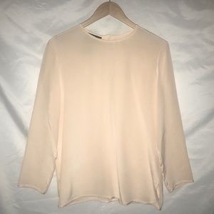 Via Seta 100% Silk Cream Blouse